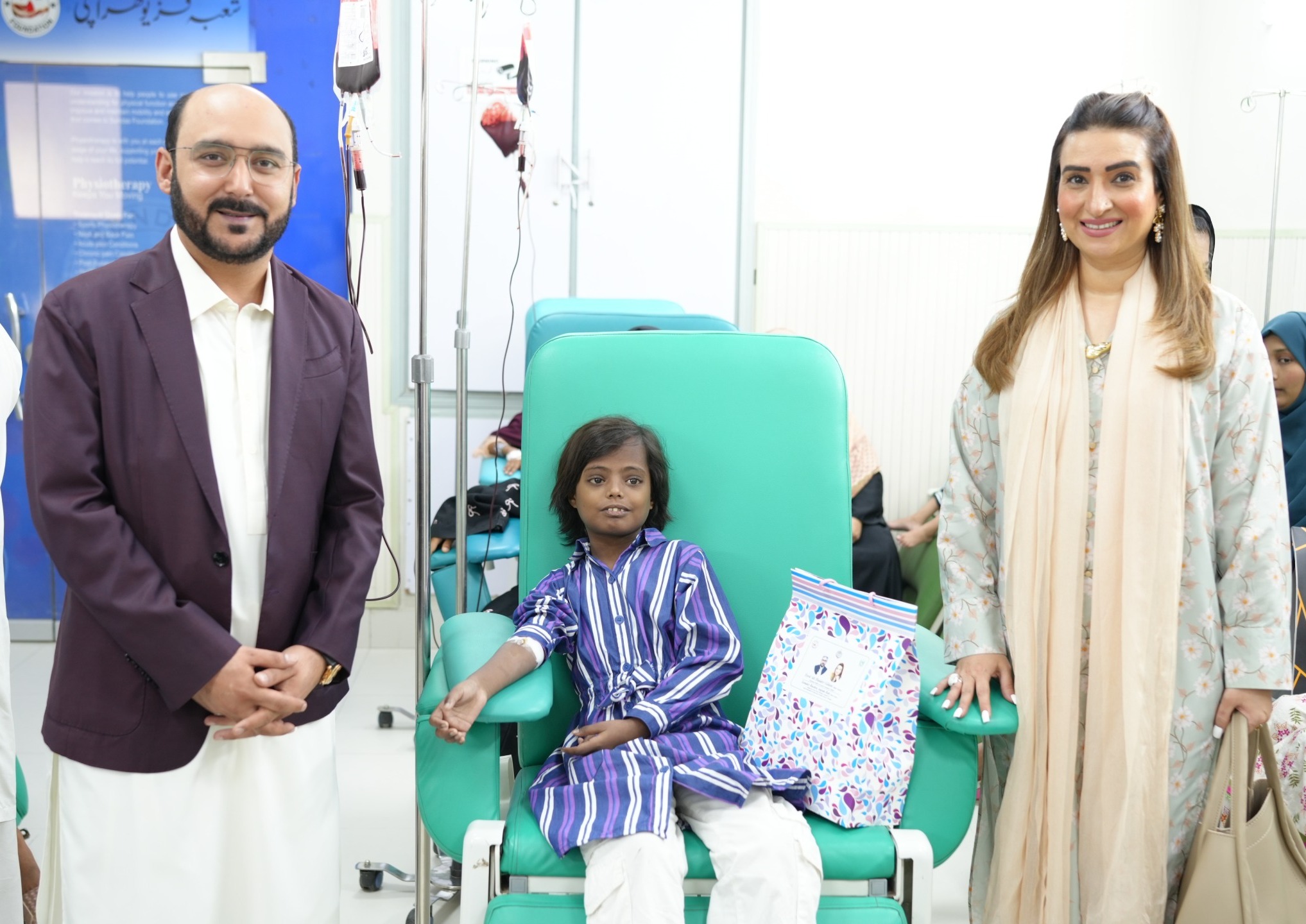 Syed Ali Haider Gillani and Senator Bushra Anjum Butt visiting children at Sundas Foundation Lahore